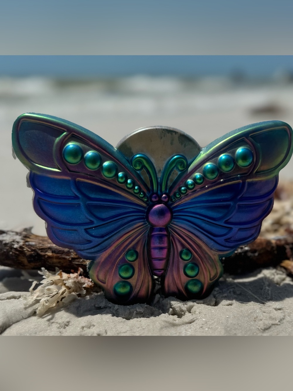 Iridescent Blue-Purple Resin Butterfly